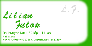 lilian fulop business card